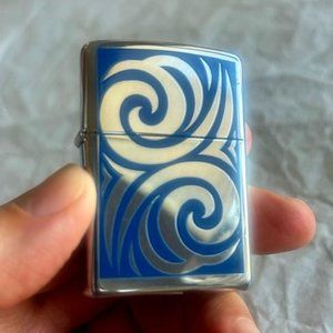 Zippo Blue & Silver Lighter - 15% discount for a bundle of 2!
